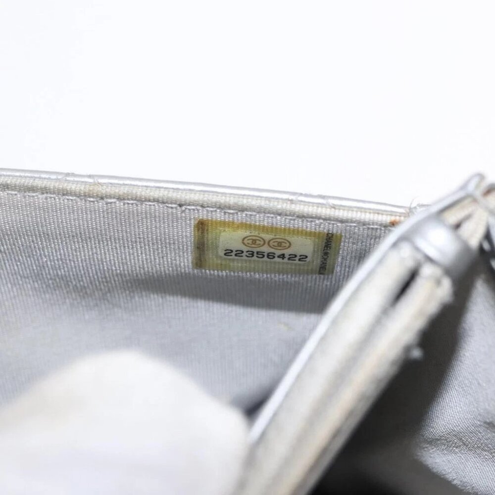 CHANEL Matelasse Chain Wallet Leather Silver - Picture 14 of 16